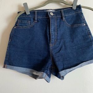 High waisted jean shorts